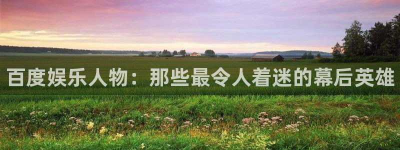 恒盛娱乐股份：百度娱乐人物：那些最令人着迷的幕后英雄